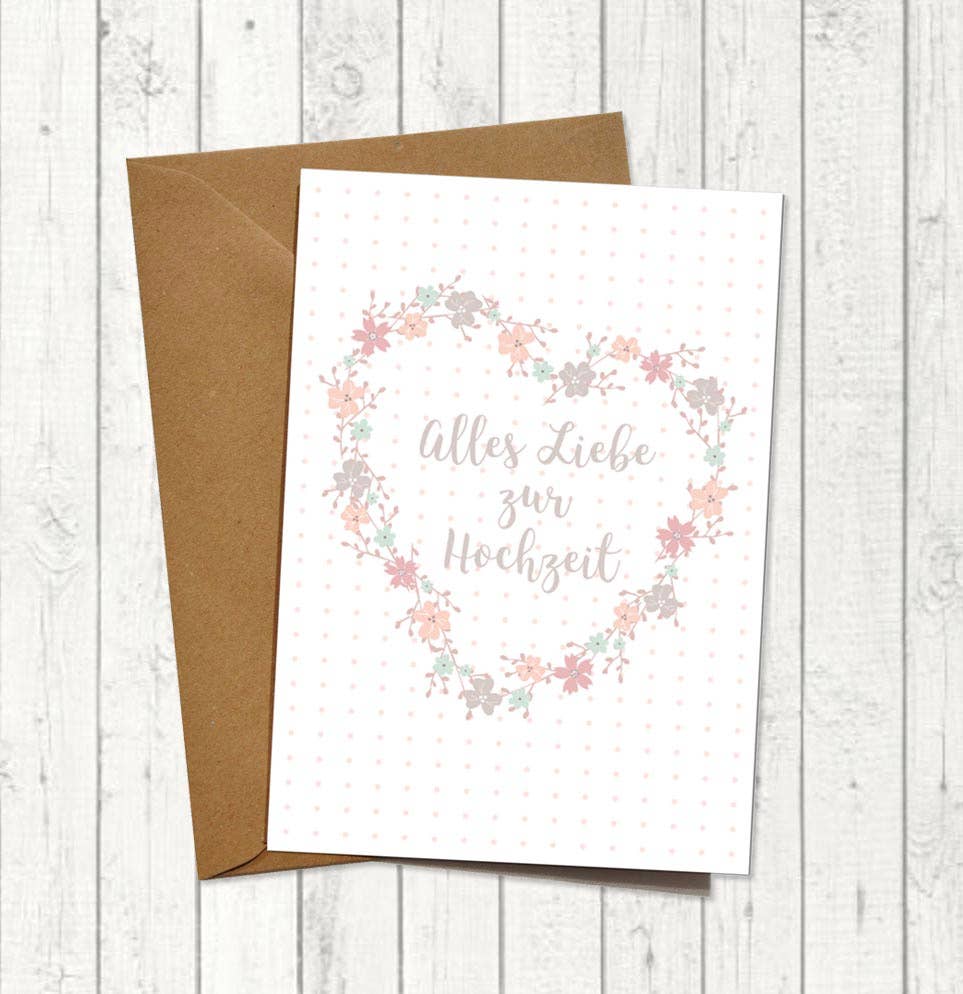 Klappkarte "Alles Liebe zur Hochzeit"
