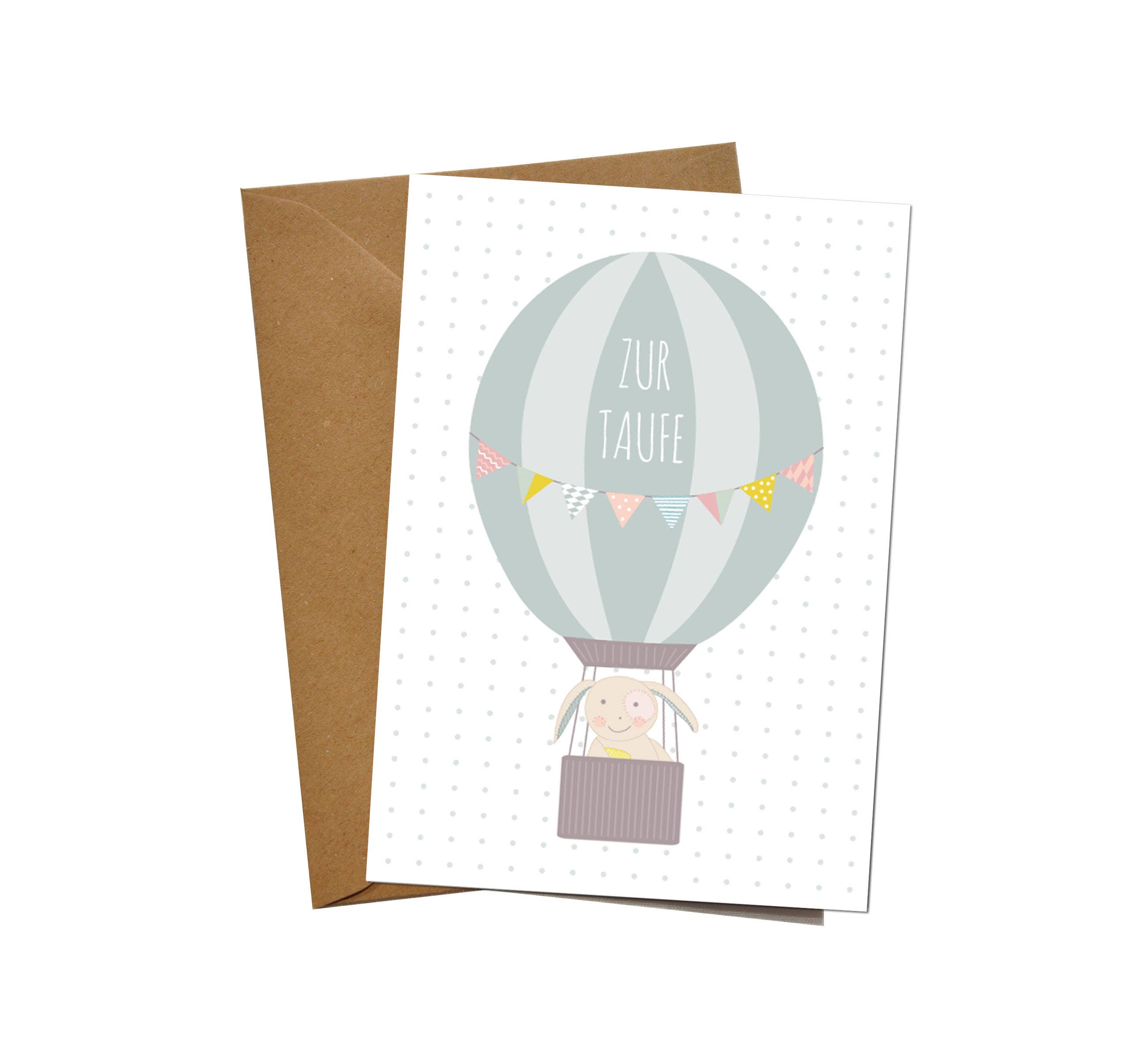 Klappkarte "Taufe Ballon"