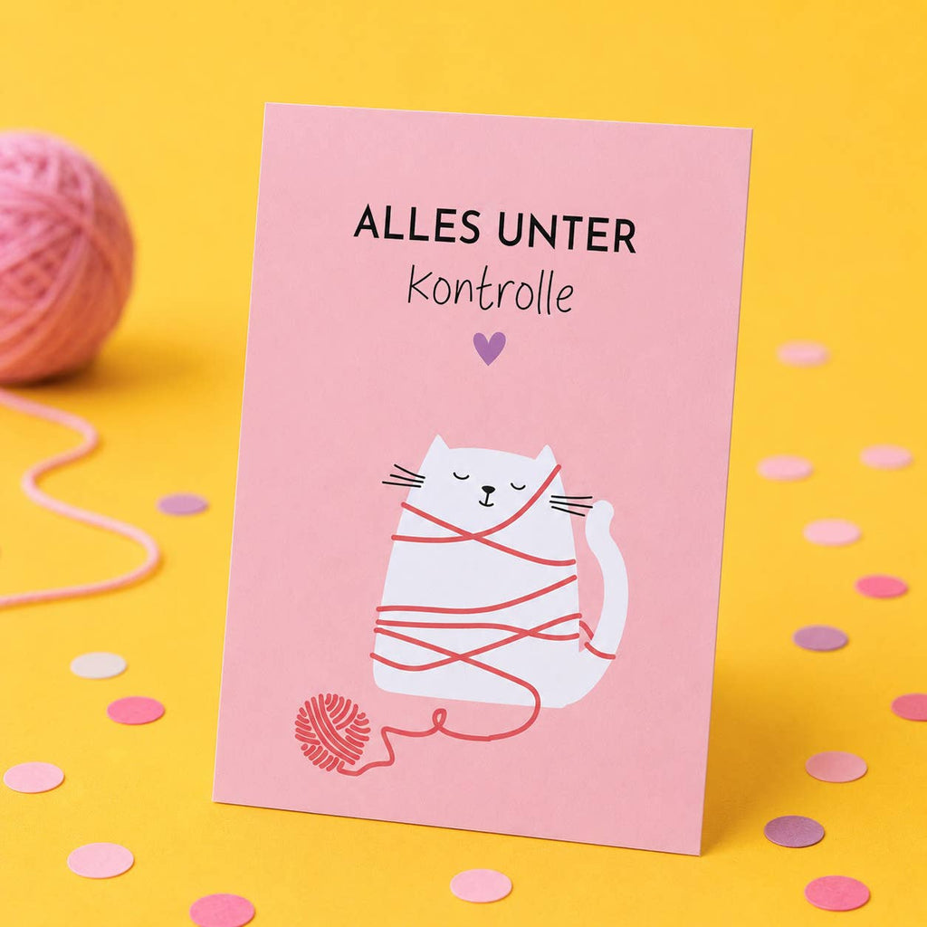 Lustige Postkarte mit Spruch „Alles unter Kontrolle“