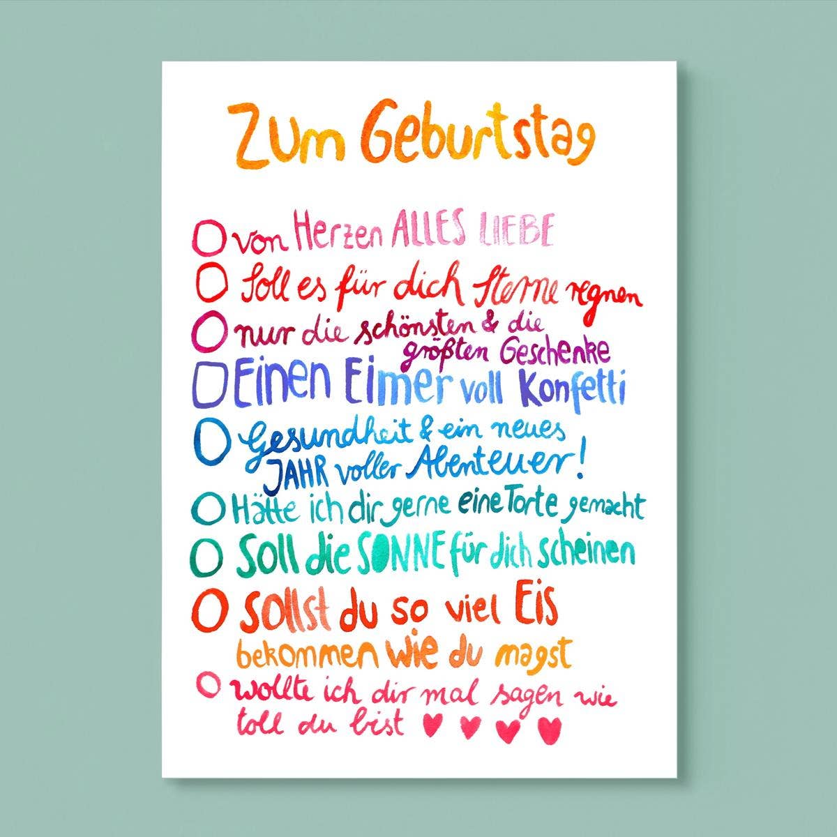 Postkarte *Geburtstagswünsche*
