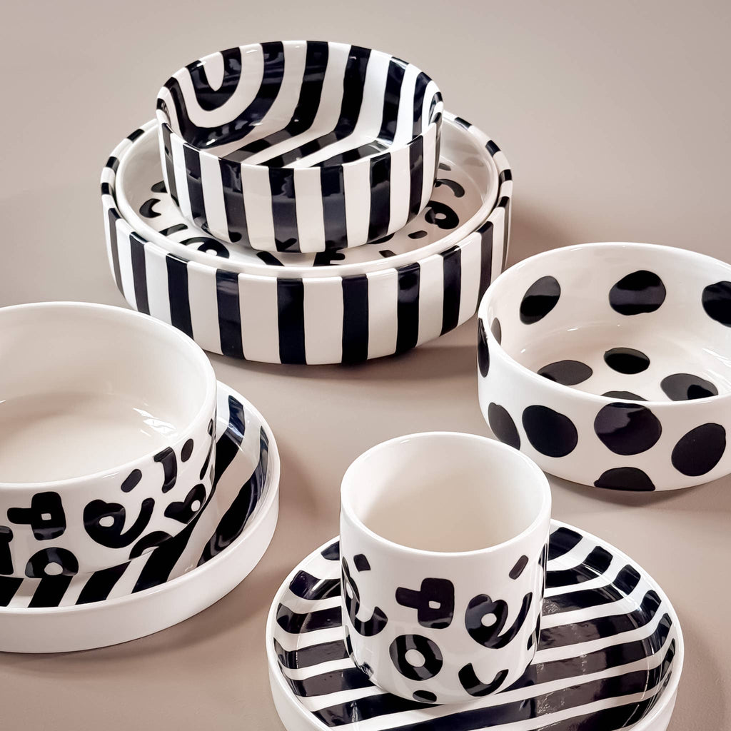 Magazin Minori Vase Stripes - vulcano black