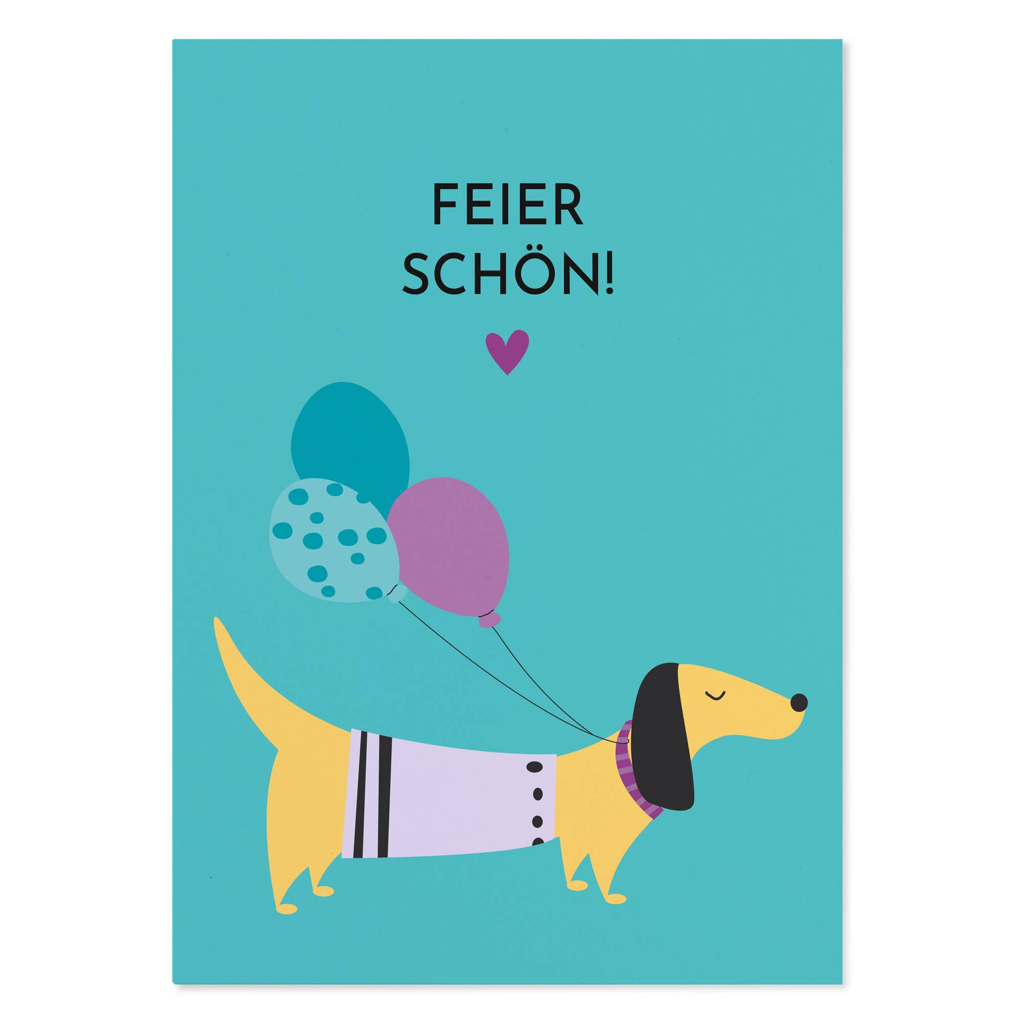 Witzige Geburtstagskarte Hund – Feier schön!
