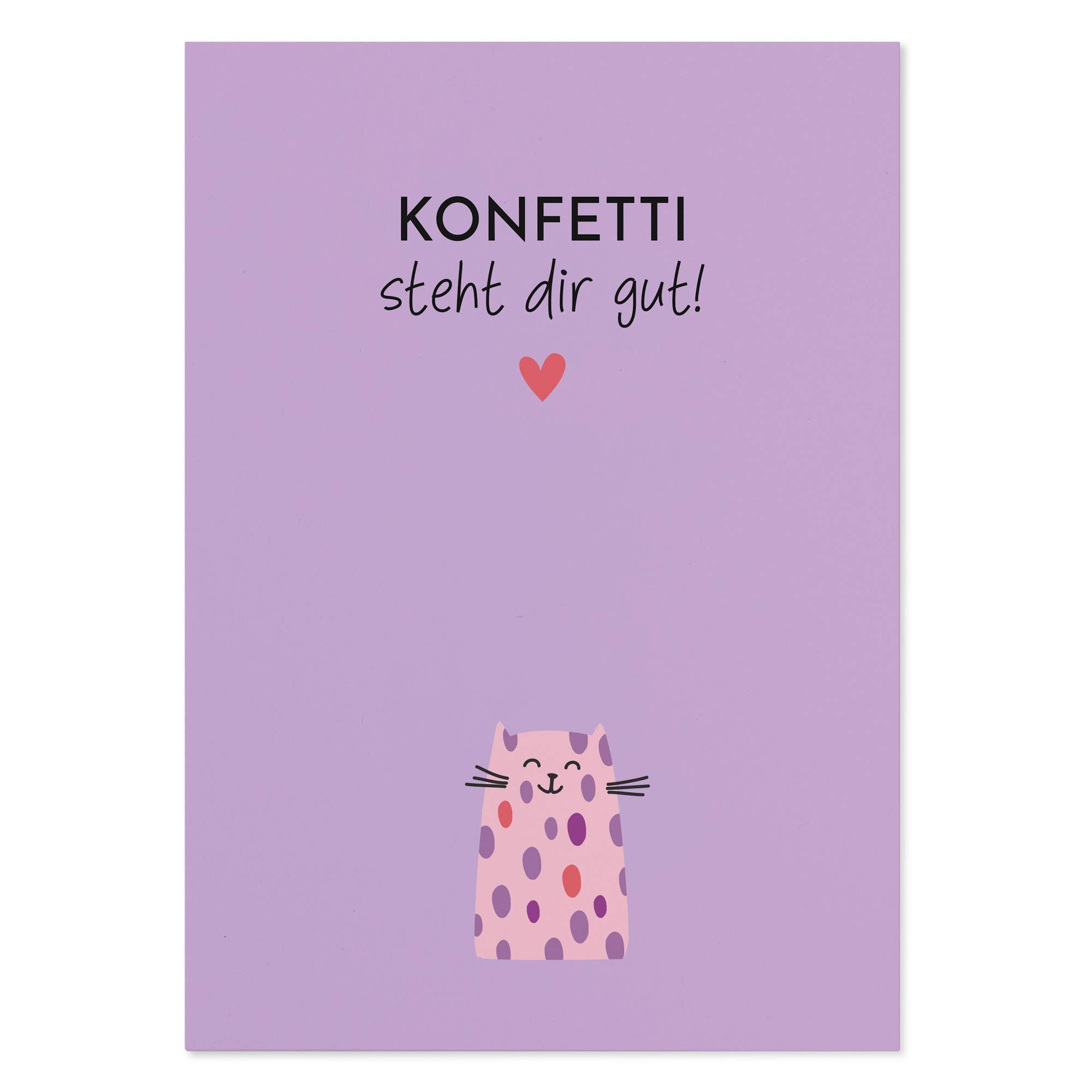 Witzige Geburtstagskarte Katze „Konfetti steht dir gut!“