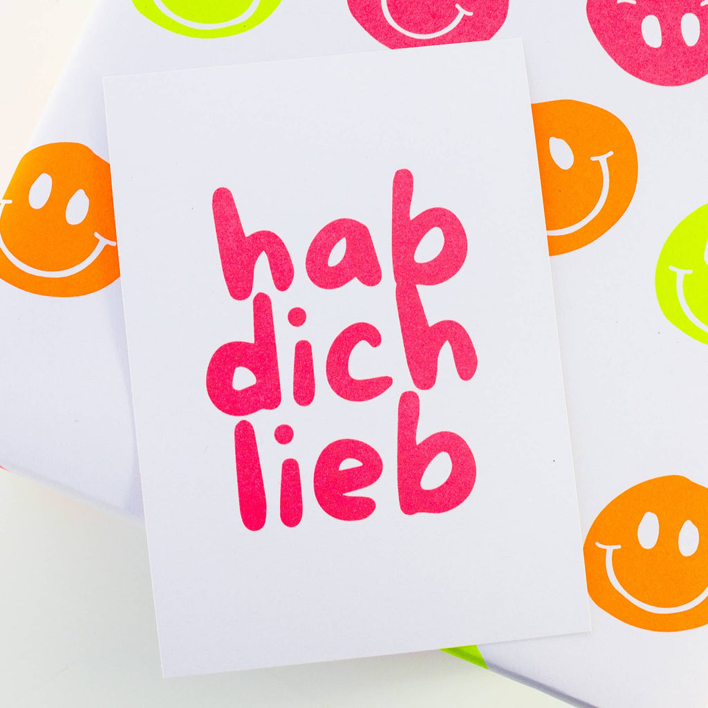 Postkarte "hab dich lieb" aus Recyclingpapier