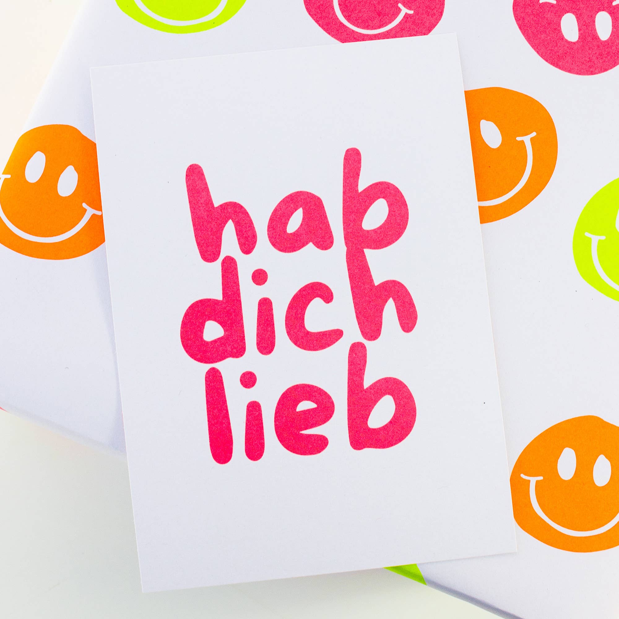 Postkarte "hab dich lieb" aus Recyclingpapier