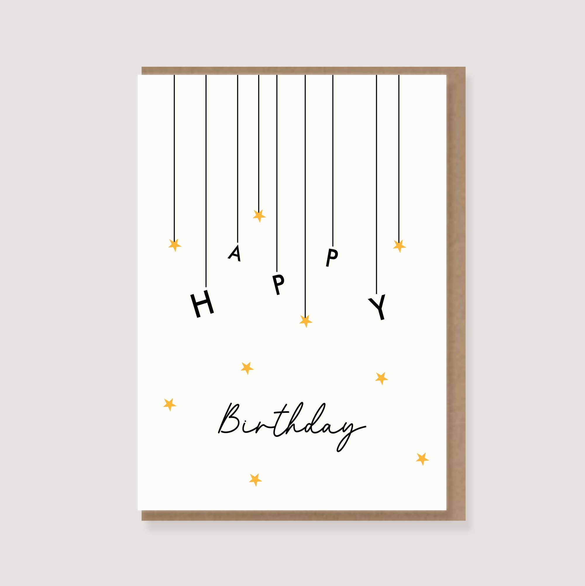Klappkarte - „Sternengirlande - Happy Birthday"