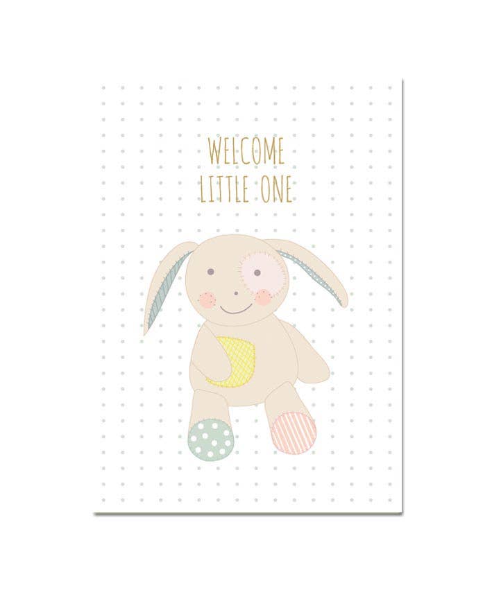 Klappkarte "Welcome little one Hase"