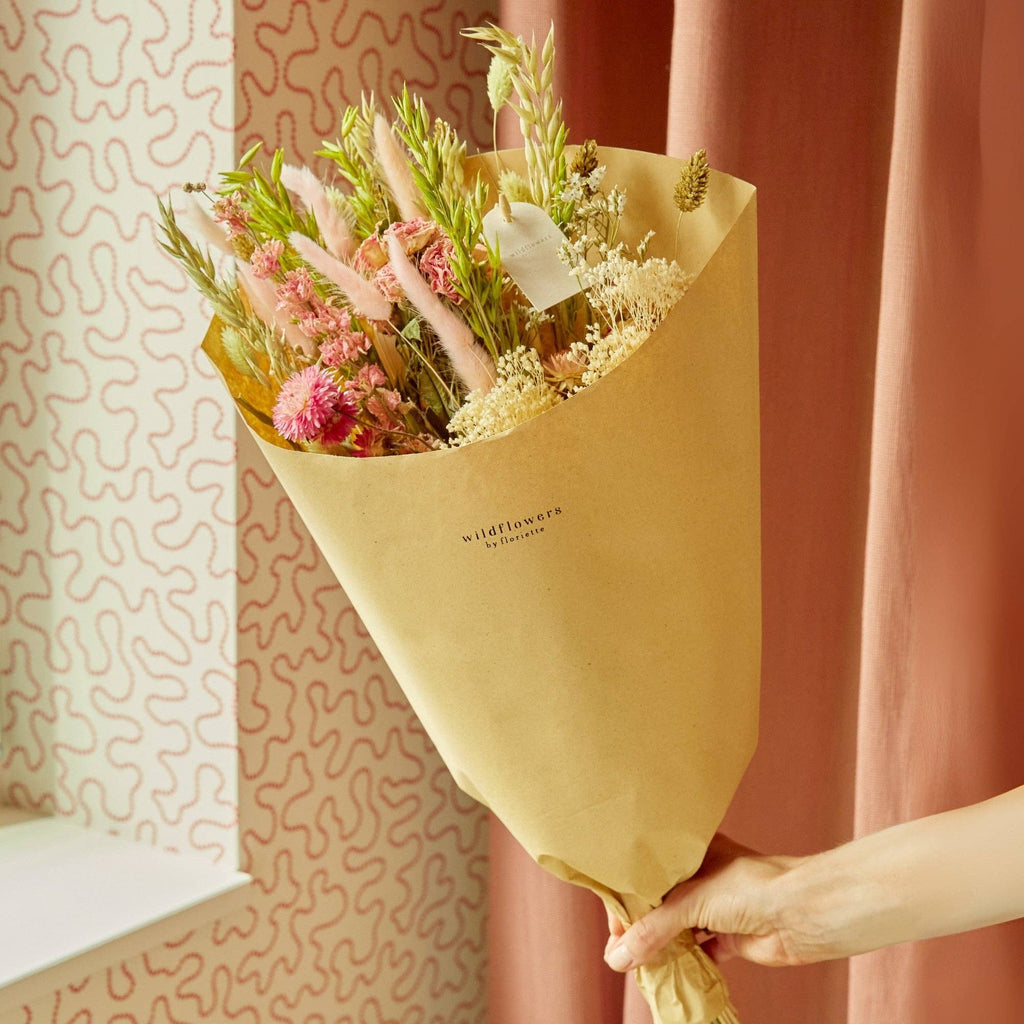 Trockenblumen - Feldstrauß - Rosa Eleganz
