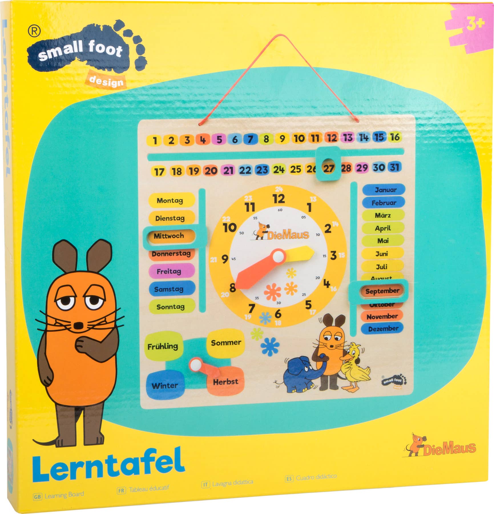 Die Maus Lerntafel | Motorikspielzeug | Holz