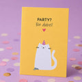 Witzige Geburtstagskarte Katze – Party? Bin dabei!