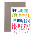 Trauerkarte *Du wohnst für immer in unseren Herzen* (Klappkarte)